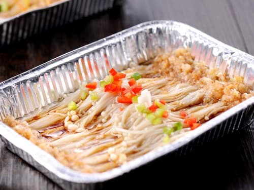 三台锡纸烤金针菇
